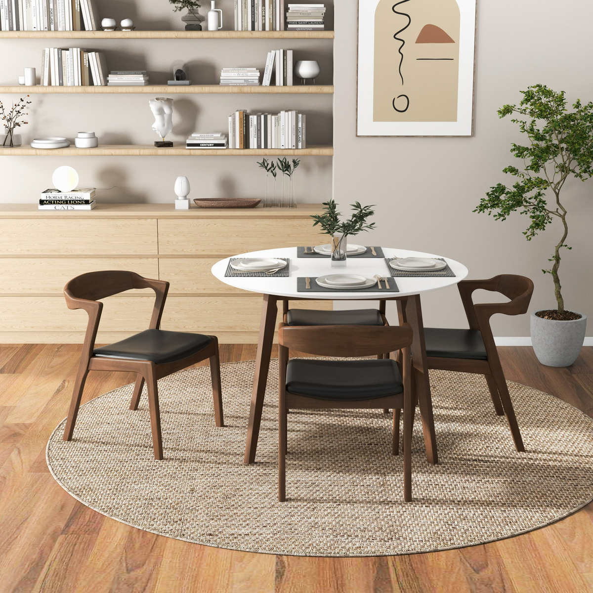 Alina White Wood Dining Table – view 3