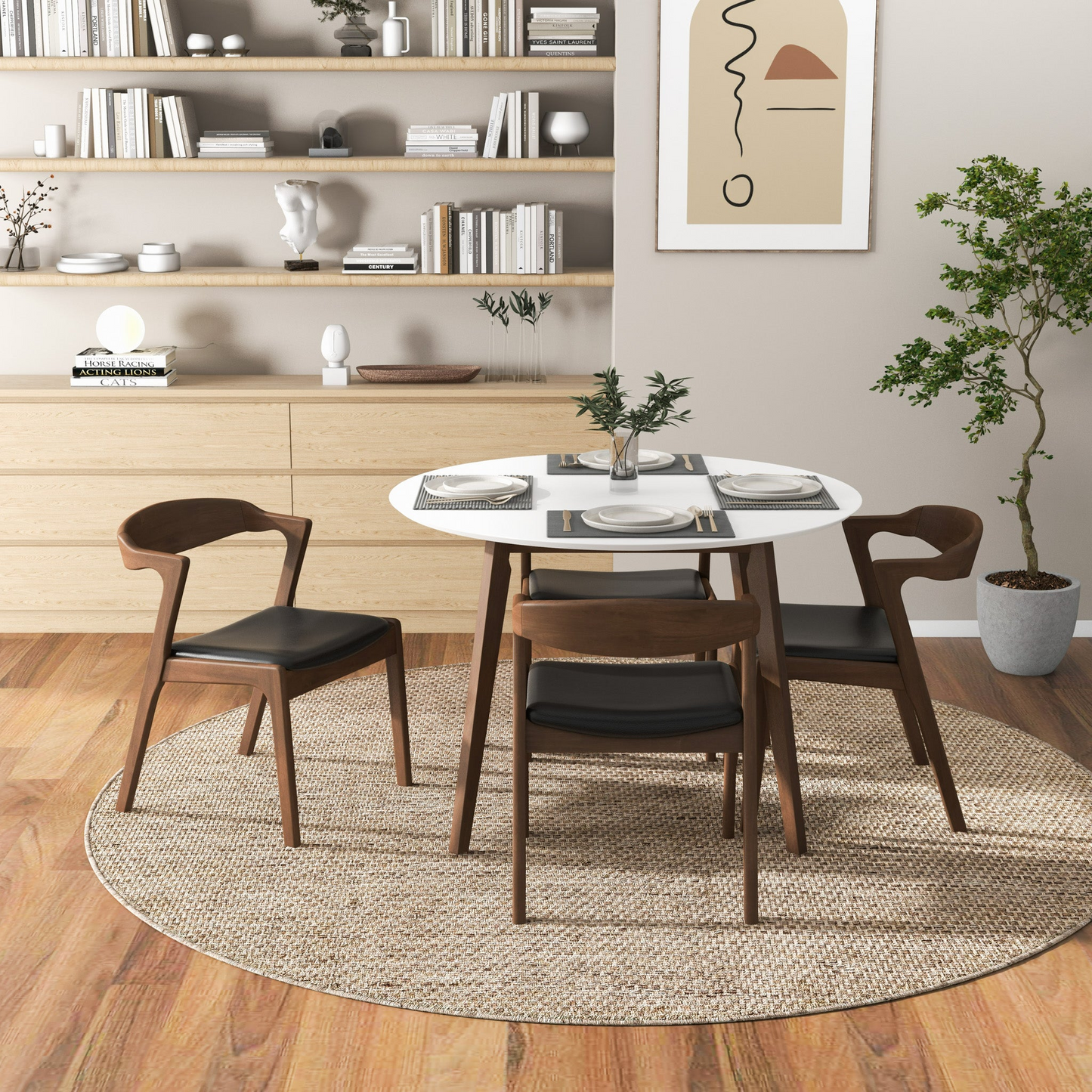 Alina White Wood Dining Table – view 3