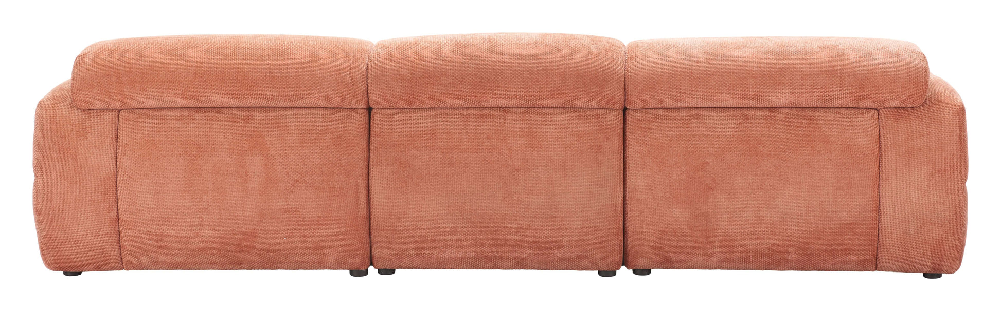 Alis Orange Modular Sofa 107" | Modern Polyester Sectional Sofa side view showcasing its sleek, modern design.