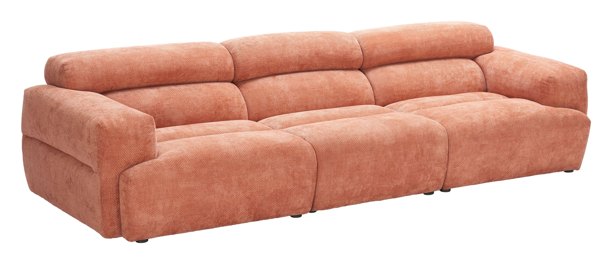 Alis Orange Modular Sofa 107" | Modern Polyester Sectional Sofa in vibrant orange, offering oversized comfort and contemporary style.