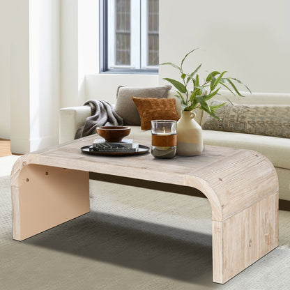 Amory Antique Natural Solid Wood & MDF Coffee Table – view 2