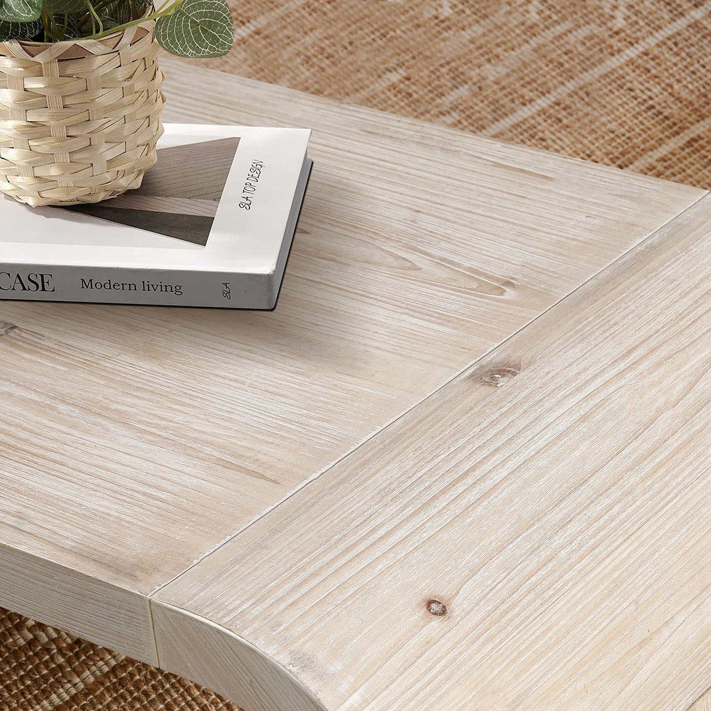 Amory Antique Natural Solid Wood & MDF Coffee Table – view 7