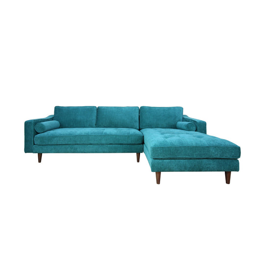 Anderson Turquoise Upholstered Sectional Sofa – 105" Right-Arm Facing Sectional