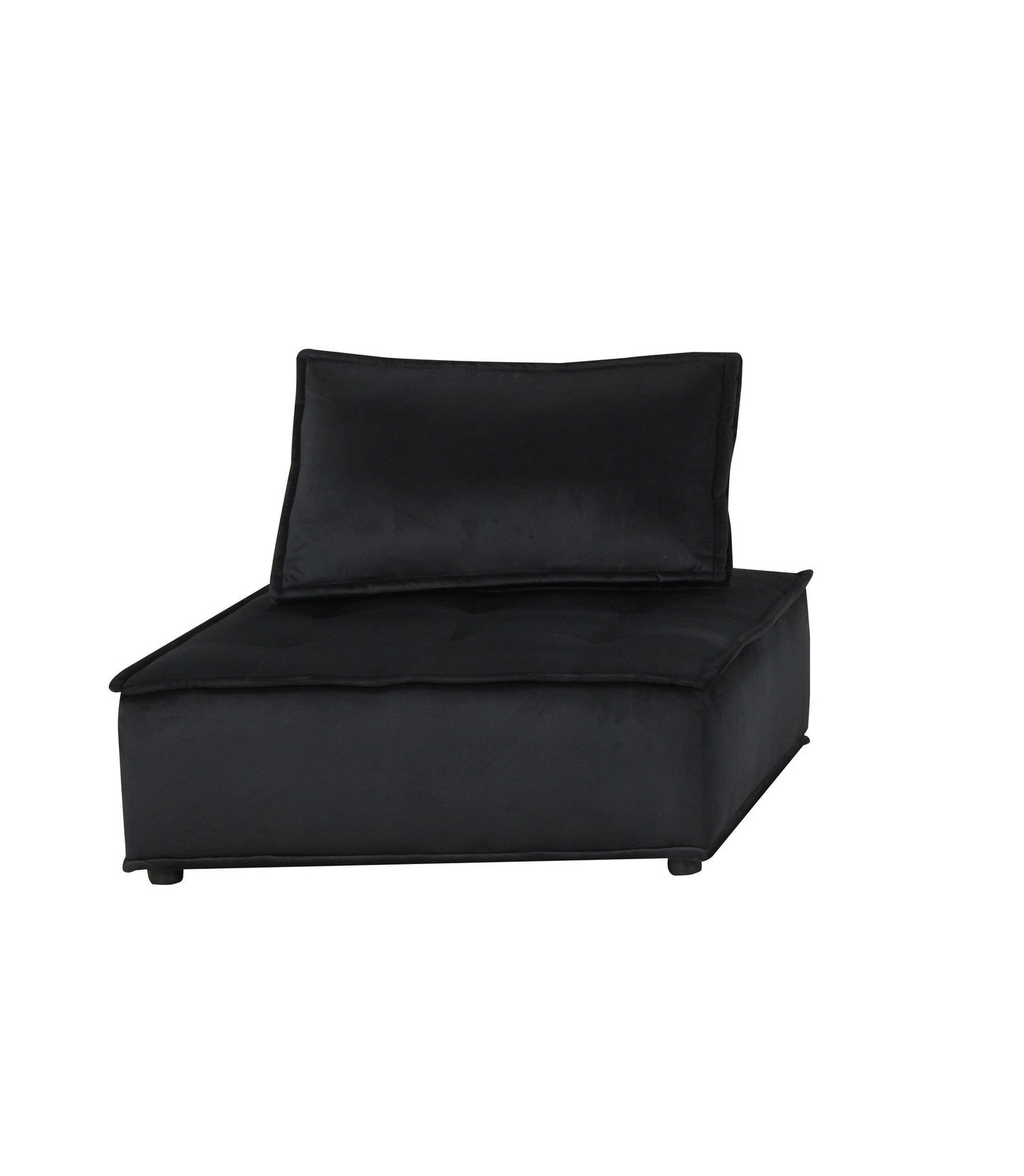 Anna Black Velvet 3-Piece Modular Sectional Sofa Ottoman Set – 80" Modular Set – view 3