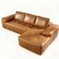 Isolde Brown Faux Leather Modular Sectional Sofa – Right Chaise – view 11