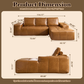 Isolde Brown Faux Leather Modular Sectional Sofa – Right Chaise – view 5
