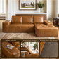 Isolde Brown Faux Leather Modular Sectional Sofa – Right Chaise – view 6