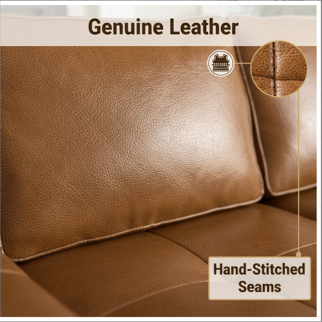 Isolde Brown Faux Leather Modular Sectional Sofa – Right Chaise – view 9