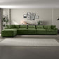 Hayward Velvet Modular Sectional Sofa in green, featuring plush upholstery, perfect for modern living spaces.