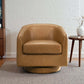 Danville Top-Grain Leather 360° Swivel Accent Chair in a cozy living room setting.