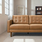 Lucco MCM Tufted Genuine Leather Chaise Sofa Sectional 99'