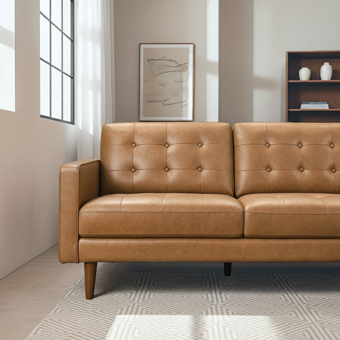 Lucco Tufted Leather Sectional Sofa