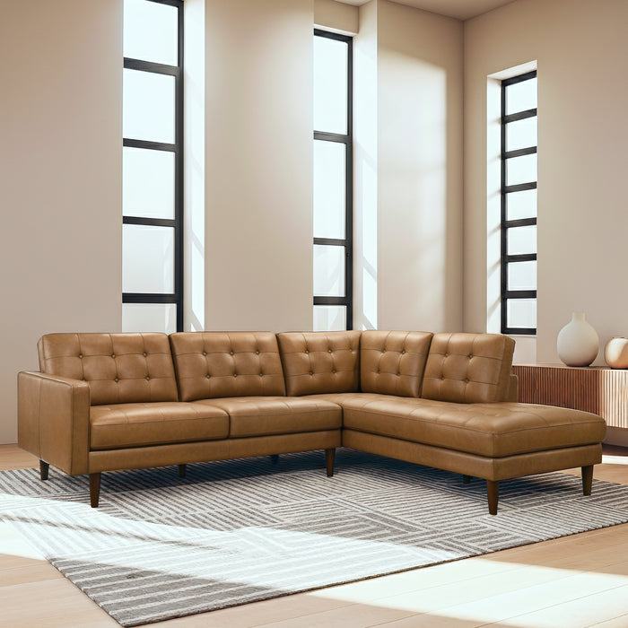 Lucco Tufted Leather Sectional Sofa