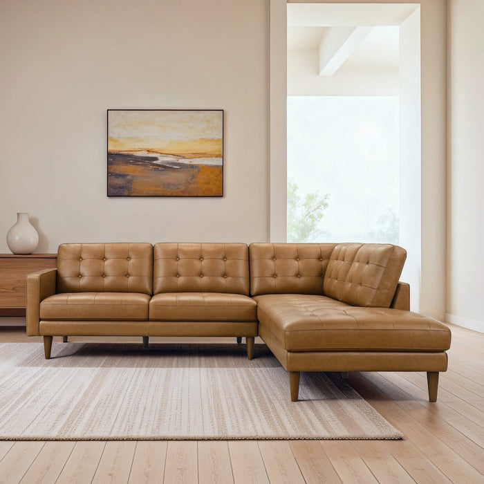 Lucco Tufted Leather Sectional Sofa