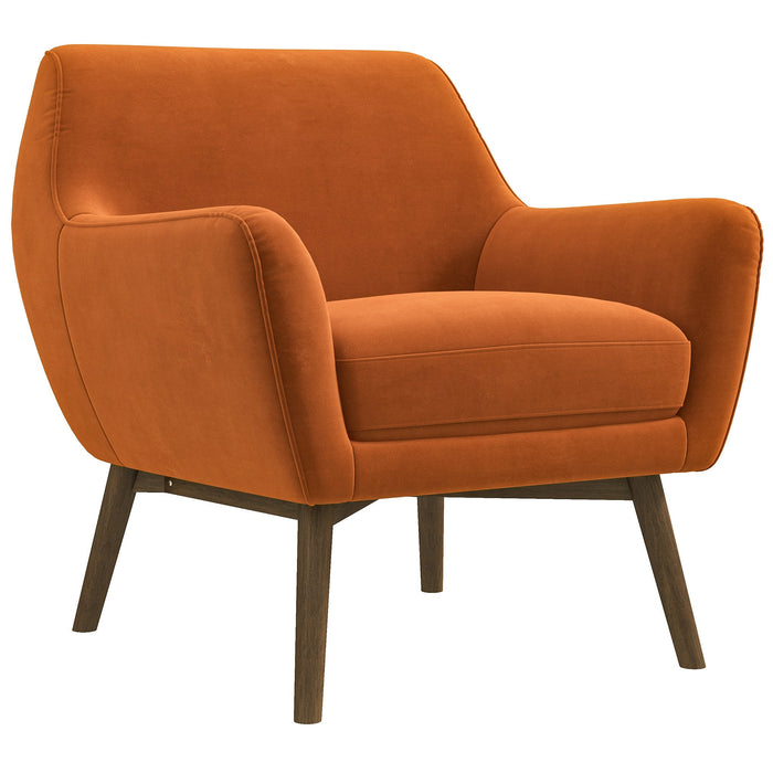 Panom MCM Lounge Chair in Orange/Velvet