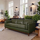 Raleigh MCM Dark Green Top Grain Leather Sofa 90W