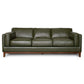 Raleigh MCM Dark Green Top Grain Leather Sofa 90W