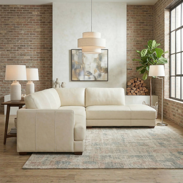 Glander Leather Sectional Chaise Sofa – 108” Modern L-Shaped Sofa (Top-Grain / PU Leather, Deep Seating)