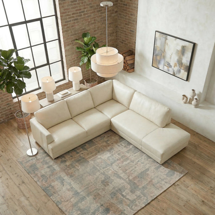 Glander Leather Sectional Chaise Sofa – 108” Modern L-Shaped Sofa (Top-Grain / PU Leather, Deep Seating)