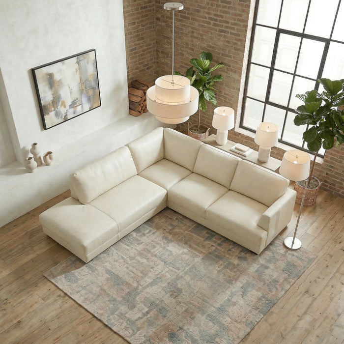 Glander Leather Sectional Chaise Sofa – 108” Modern L-Shaped Sofa (Top-Grain / PU Leather, Deep Seating)