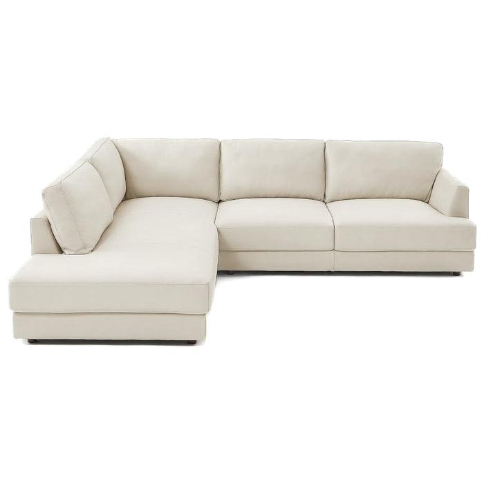 Glander Leather Sectional Chaise Sofa – 108” Modern L-Shaped Sofa (Top-Grain / PU Leather, Deep Seating)