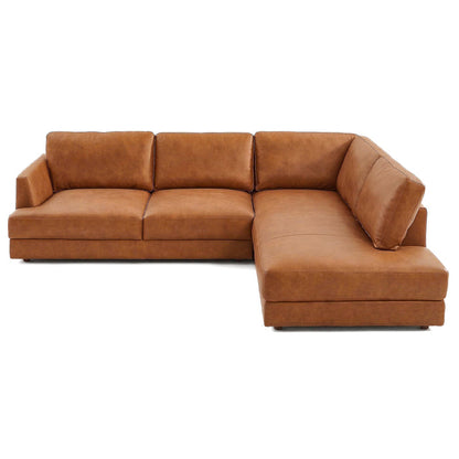 Glander Leather Sectional Chaise Sofa – 108” Modern L-Shaped Sofa (Top-Grain / PU Leather, Deep Seating)