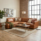 Glander Leather Sectional Chaise Sofa – 108” Modern L-Shaped Sofa (Top-Grain / PU Leather, Deep Seating)