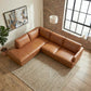 Glander Leather Sectional Chaise Sofa – 108” Modern L-Shaped Sofa (Top-Grain / PU Leather, Deep Seating)