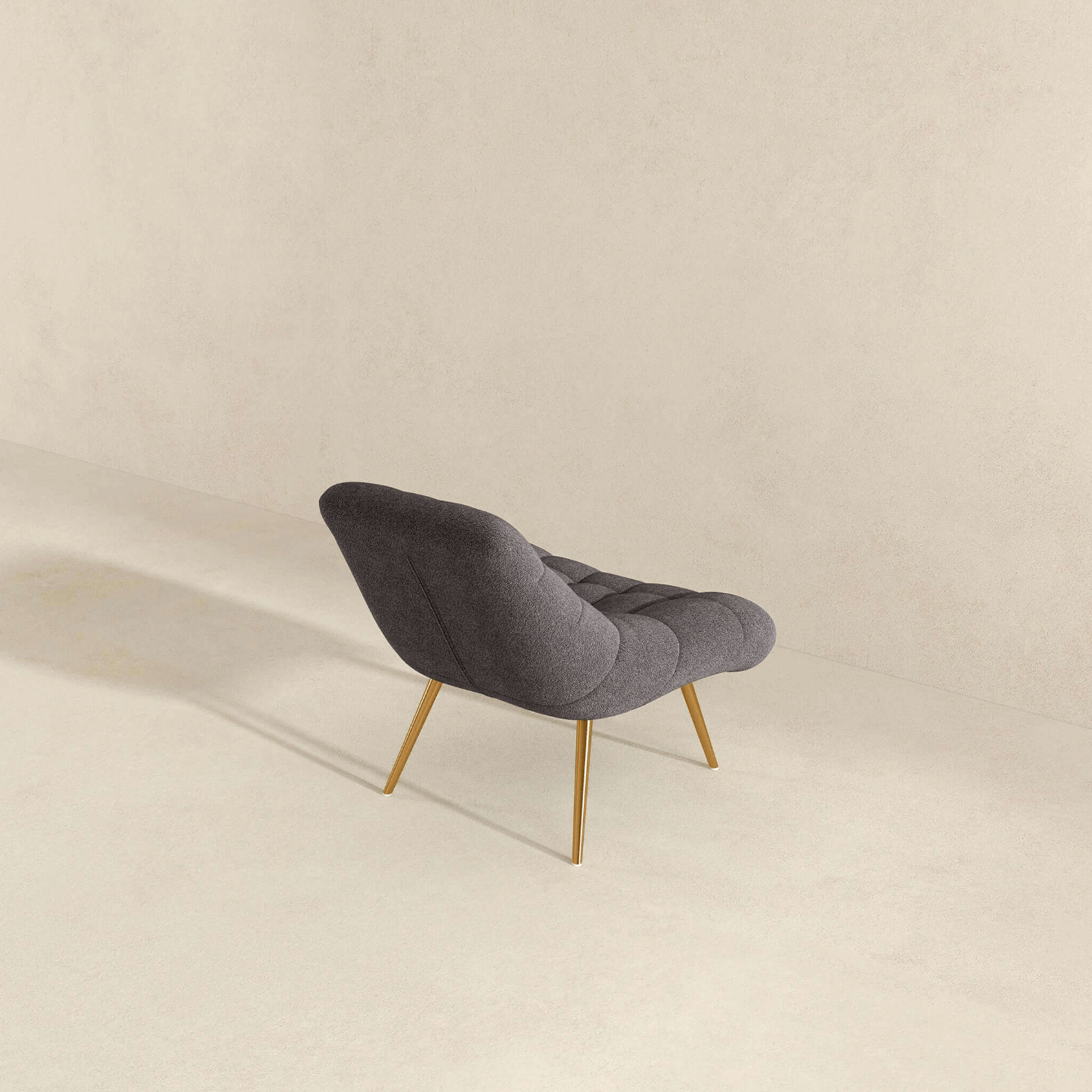 Aubrey Tufted Boucle Lounge Chair – Modern Armless Accent Chair (2 Colors) in soft boucle fabric.