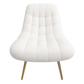 Aubrey Tufted Boucle Lounge Chair – Modern Armless Accent Chair (2 Colors) in soft white boucle fabric.