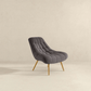 Aubrey Tufted Boucle Lounge Chair – Modern Armless Accent Chair (2 Colors) in soft boucle fabric with tufted design.