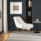 Aubrey Tufted Boucle Lounge Chair – Modern Armless Accent Chair (2 Colors) in a stylish living room setting.