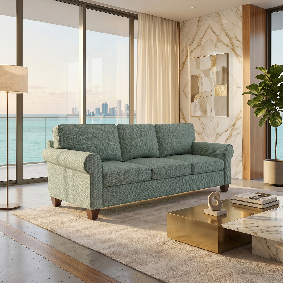 Augusta Sofa – Made in USA, Custom Fabric Options, 83" Classic Design – view 16