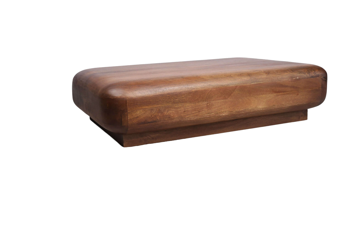 Aurelius Low Profile Round Edge Solid Wood Coffee Table (39") – Handcrafted Modern Coffee Table with rounded edges and rich finish.
