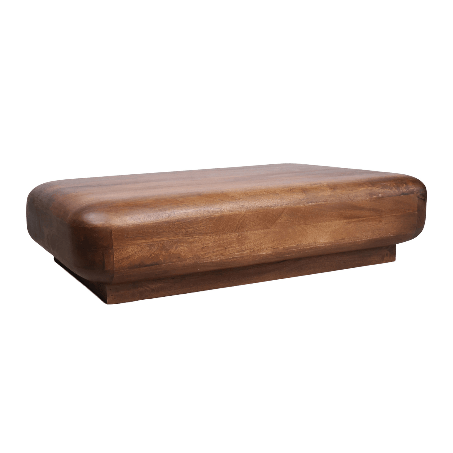 Aurelius Low Profile Round Edge Solid Wood Coffee Table (39") – Handcrafted Modern Coffee Table on display.