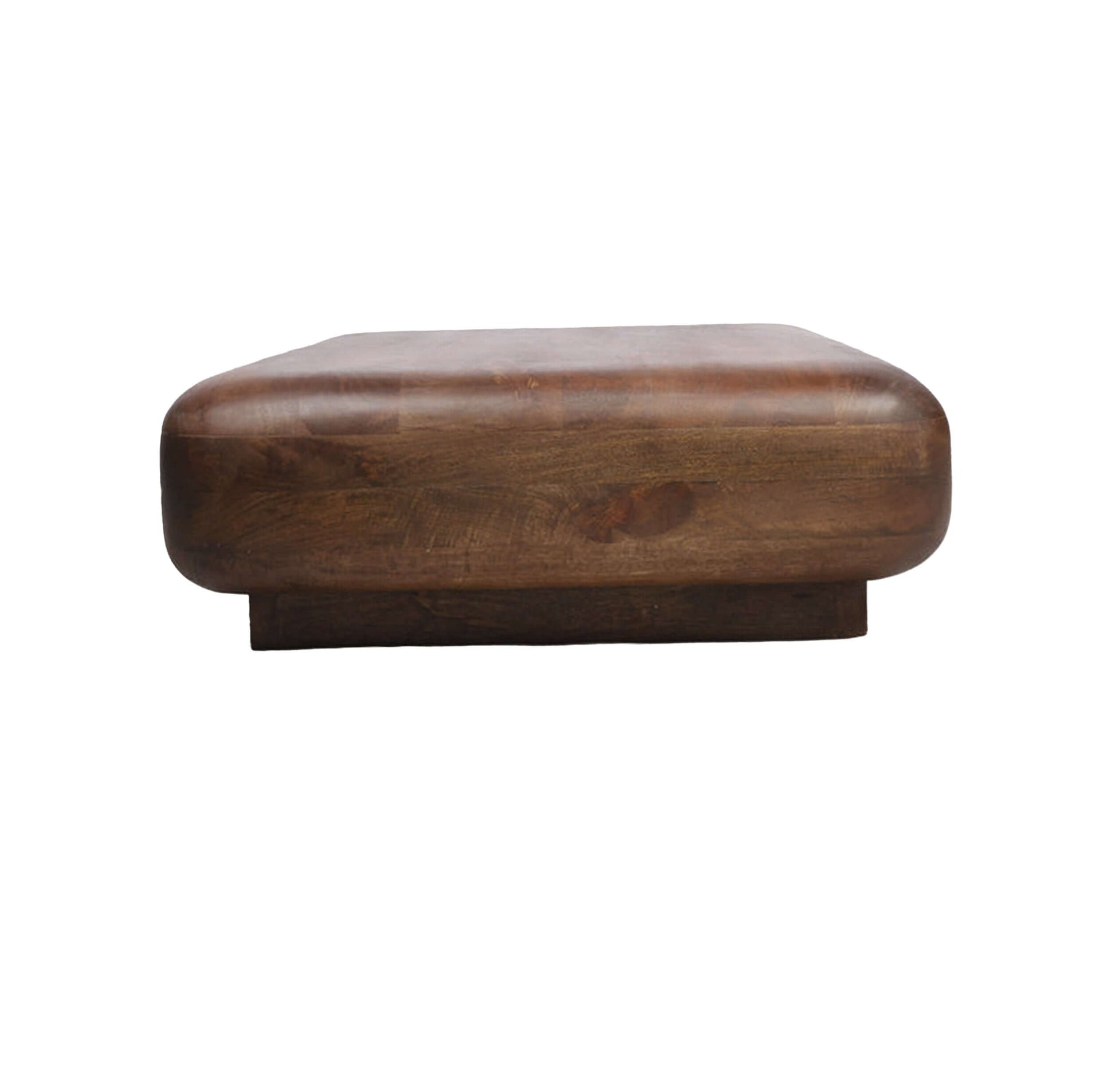 Aurelius Low Profile Round Edge Solid Wood Coffee Table (39") – Handcrafted Modern Coffee Table showcasing smooth rounded edges.