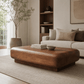Aurelius Low Profile Round Edge Solid Wood Coffee Table (39") – Handcrafted Modern Coffee Table in stylish living room setting.