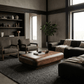 Aurelius Low Profile Round Edge Solid Wood Coffee Table (39") – Handcrafted Modern Coffee Table in a contemporary living room.