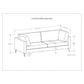 Ava MCM Performance Fabric Sofa 90" – Modern Eco-Friendly 3-Seat Couch (2 Colors) dimensions and design blueprint.