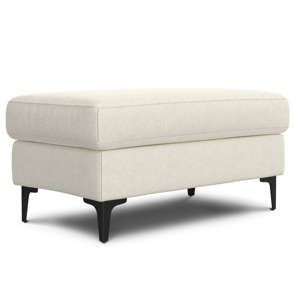 Ava Cream Wood Ottoman – 36"W Ottoman