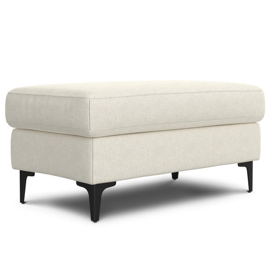Ava Cream Wood Ottoman – 36"W Ottoman