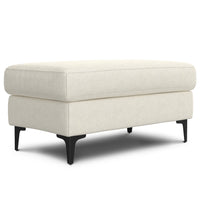 Ava Cream Wood Ottoman – 36