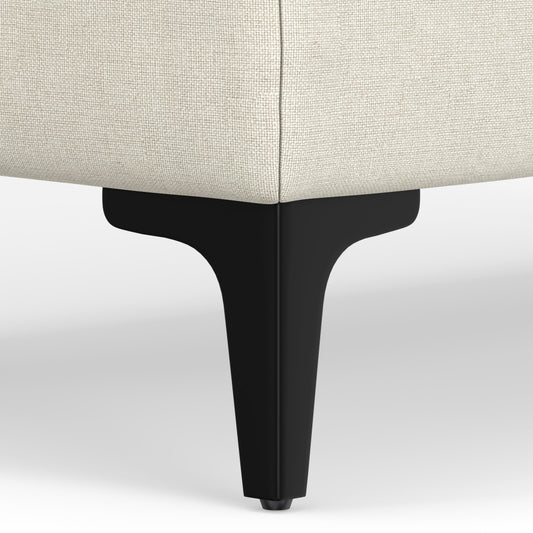 Ava Cream Wood Ottoman – 36"W Ottoman – view 2
