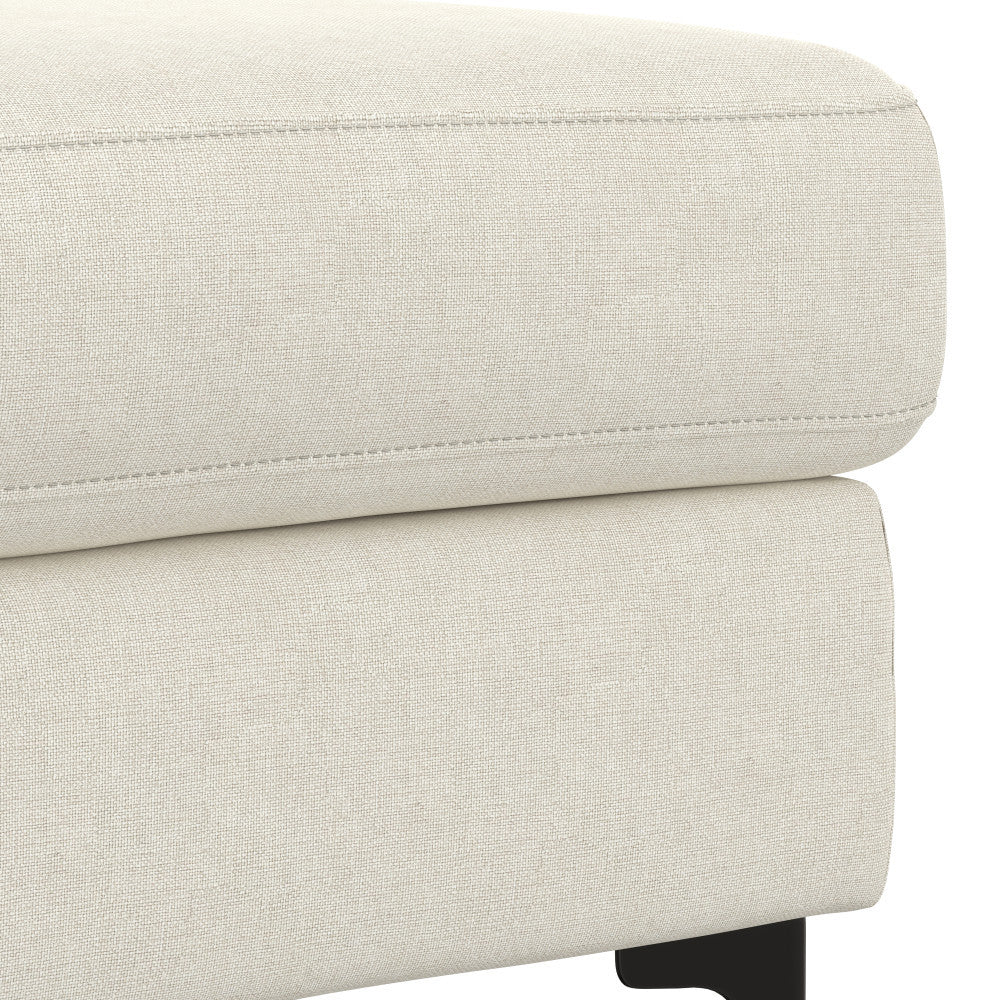 Ava Cream Wood Ottoman – 36"W Ottoman – view 3