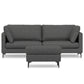 Ava Sofa & Ottoman Set 90" – Dark Gray – view 3