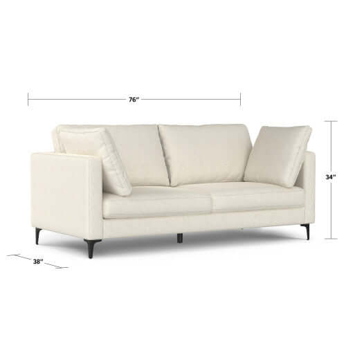 Ava MCM Performance Fabric Loveseat 76" – Modern Eco-Friendly Sofa (2 Colors) with clean lines and plush cushions.
