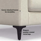 Ava MCM Performance Fabric Loveseat 76" – Modern Eco-Friendly Sofa (2 Colors) featuring corner-blocked frames and metal legs.