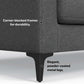 Ava MCM Performance Fabric Loveseat 76" – Modern Eco-Friendly Sofa (2 Colors) featuring corner-blocked frames and powder-coated metal legs.