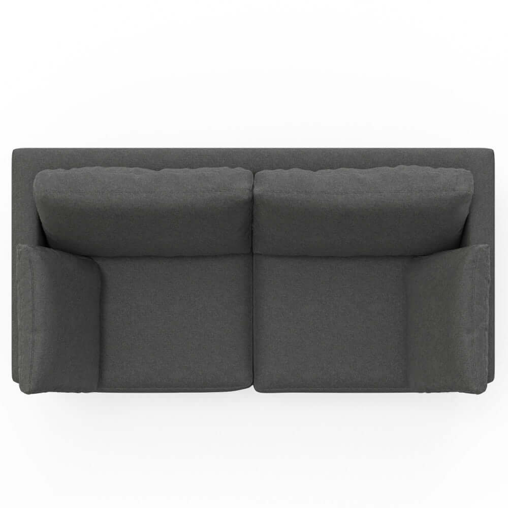 Ava MCM Performance Fabric Loveseat 76" – Modern Eco-Friendly Sofa (2 Colors) top view, compact and stylish.
