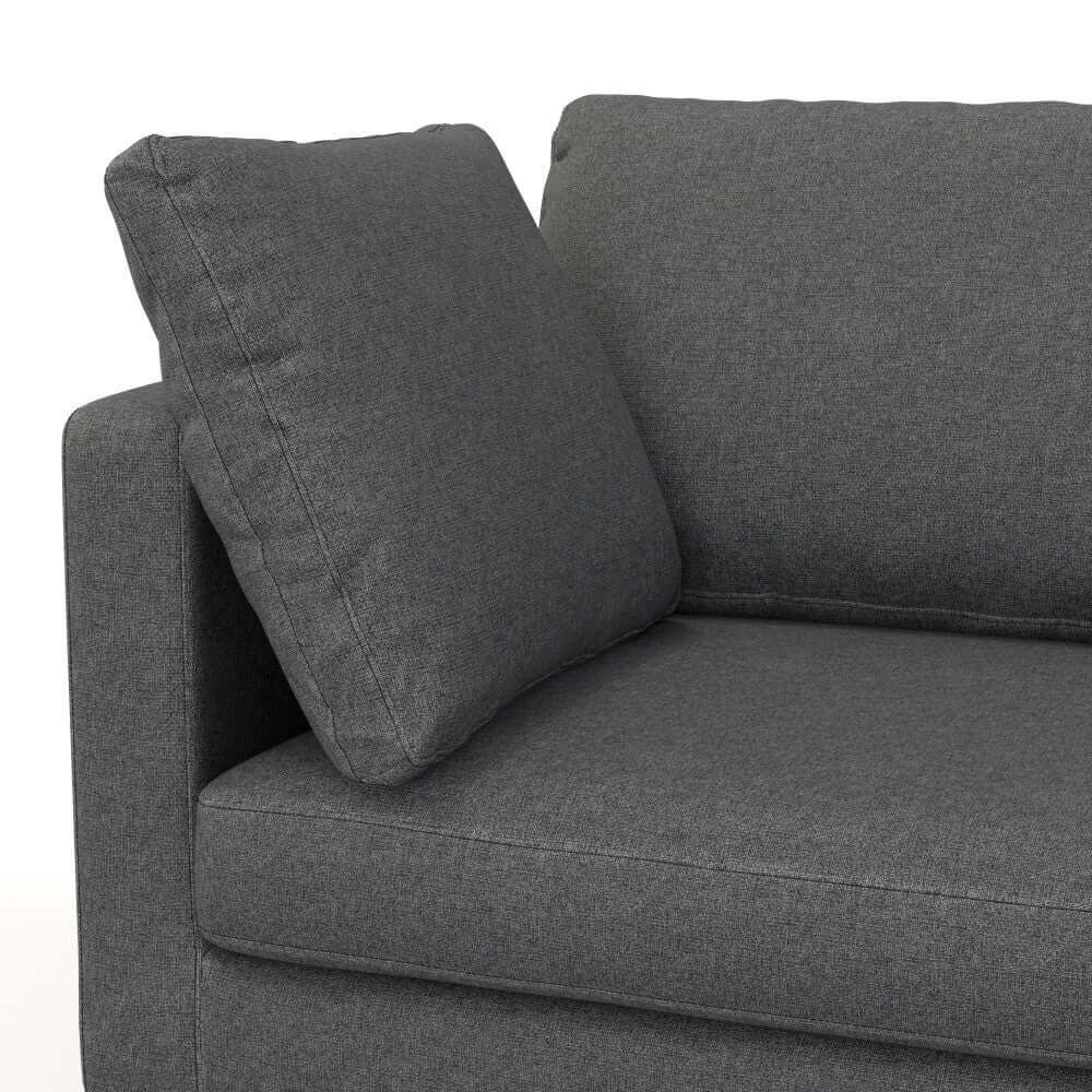 Ava MCM Performance Fabric Loveseat 76" – Modern Eco-Friendly Sofa (2 Colors) with a dark grey cushion.